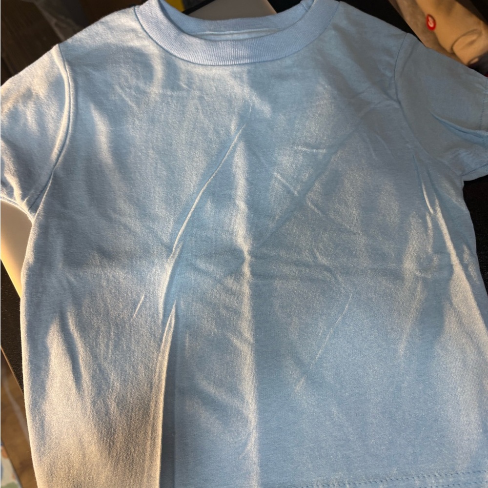 Pack of 5 Light Blue Kids T-Shirt - Classic Crew Neck